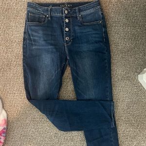 WHBM High Rise Skinny Ankle Jeans
